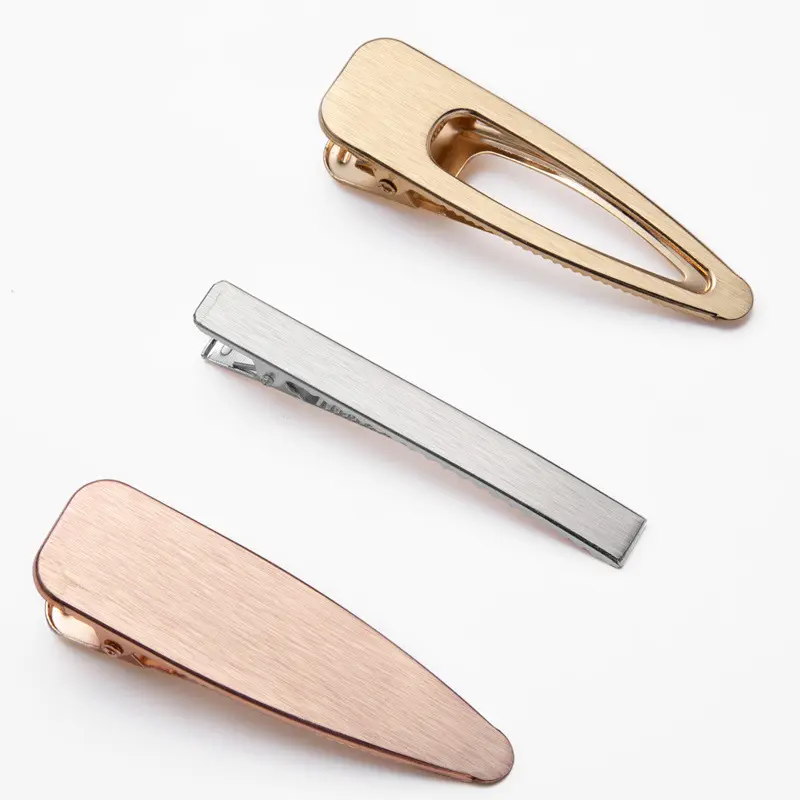 Korean Simple Alloy Hairpins Brushed Hollow INS The Same Metal Duckbill Clips Wild Side Clip Hair Styling Tools Barrettes