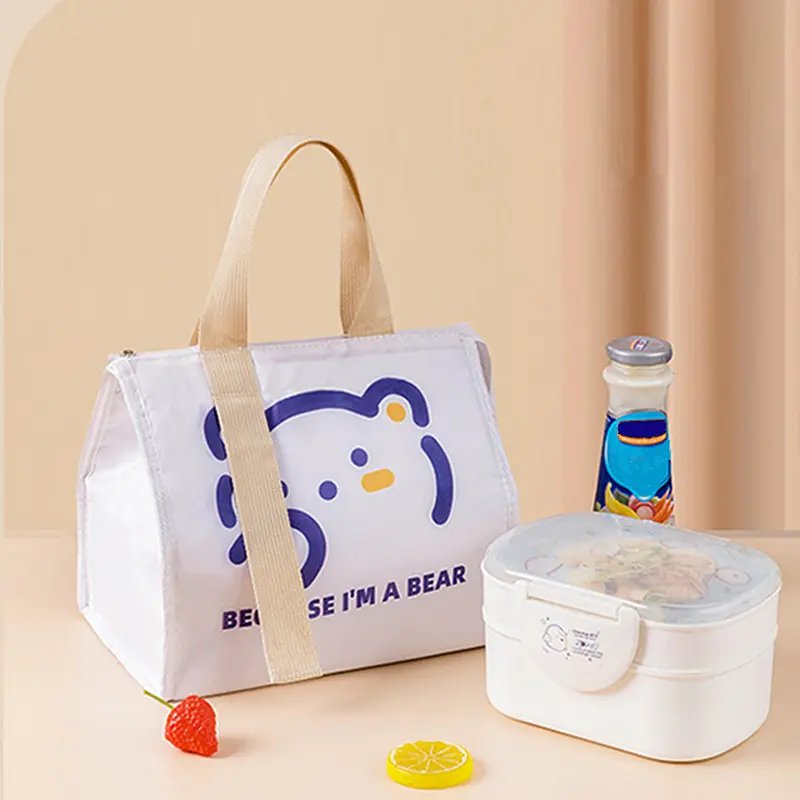 Large Capacity Insulation Bag Waterproof Oxford Cloth Lunch Bag Thickened Aluminum Foil Bento Bag Students Picnic Handbag
