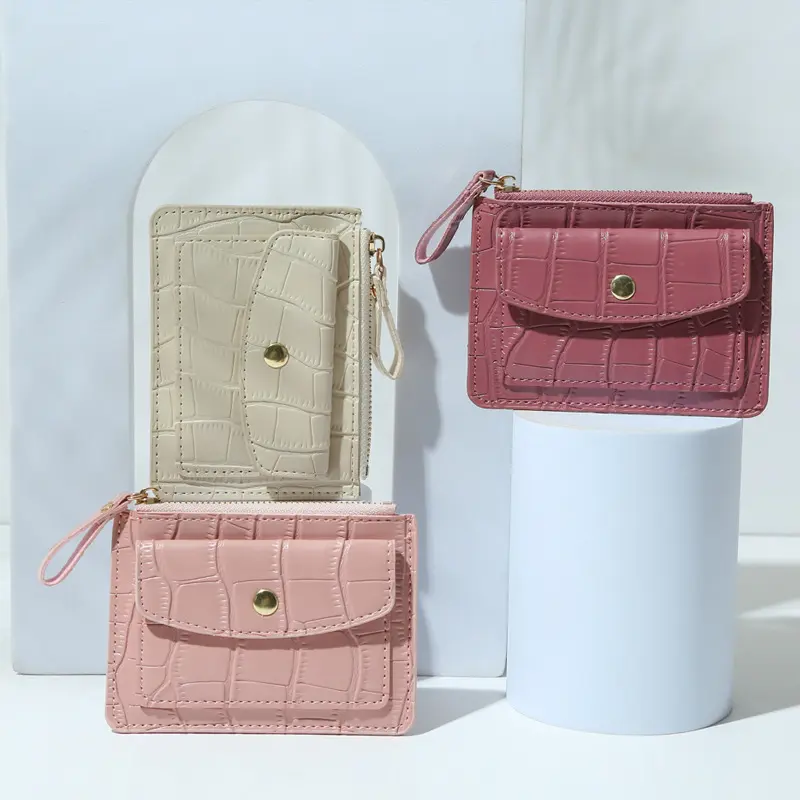 New Female Mini Zipper Hasp Short Wallet Women PU Leather Card Holder Money Clutch Bag Small Coin Purse for Girls Ladies