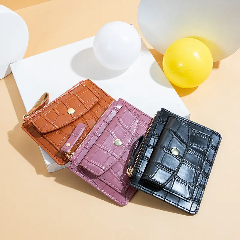 New Female Mini Zipper Hasp Short Wallet Women PU Leather Card Holder Money Clutch Bag Small Coin Purse for Girls Ladies