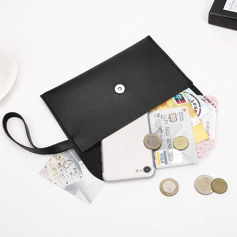 Hasp Long Ladies Coin Purses Cell Phone Pocket Money Bag Large Capacity Clutch Card Holder Fashion PU Leather Female Wallets