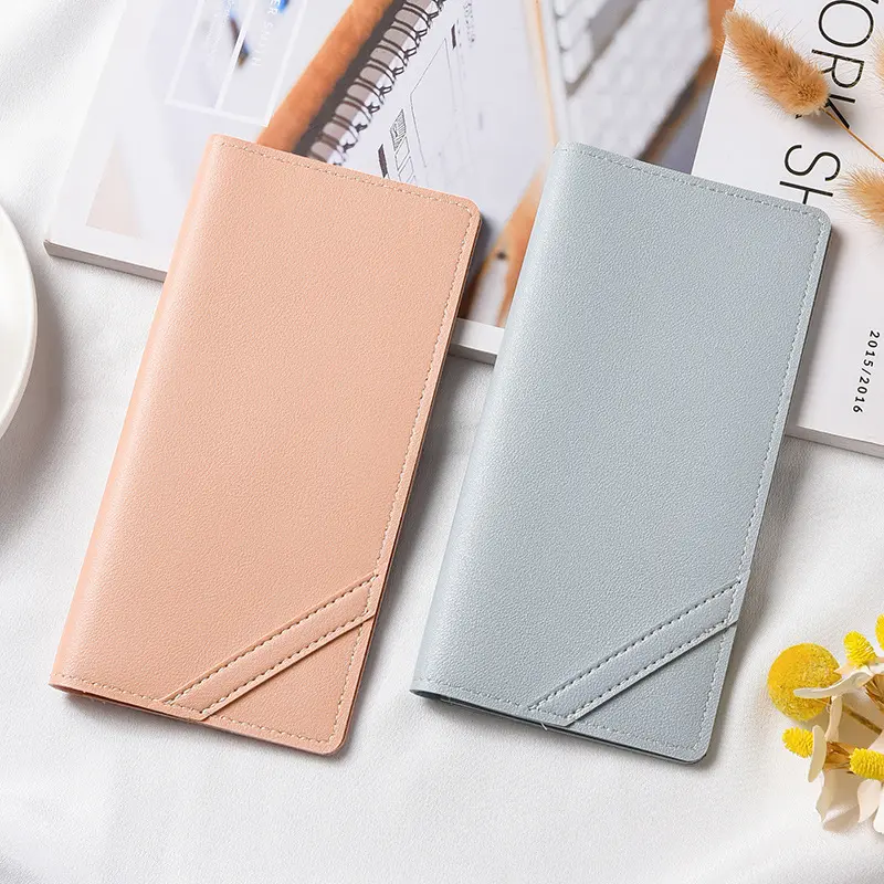 Women's Long Wallet Press Buckle Simple Coin Purse Multi-card Space Large Capacity Fashion Ultra-Thin Card Bag