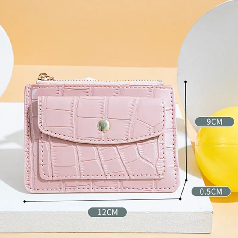 New Female Mini Zipper Hasp Short Wallet Women PU Leather Card Holder Money Clutch Bag Small Coin Purse for Girls Ladies