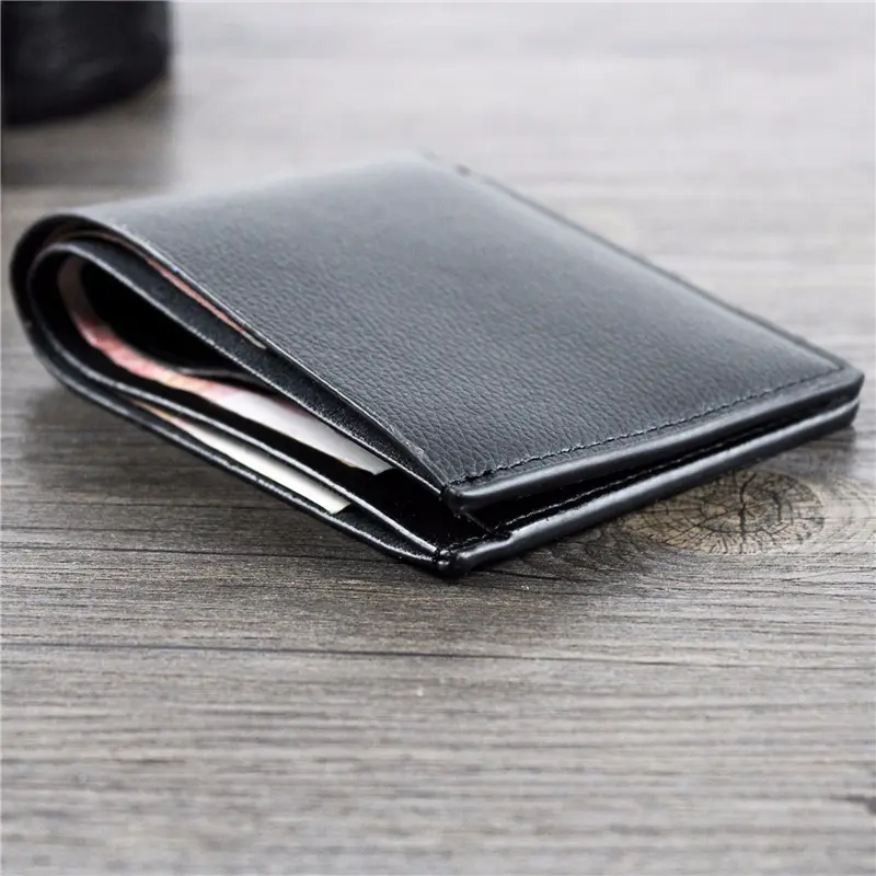 Fashion Men Bifold Wallets PU Leather Small Male Coin Business Purses Black Coffee Short Multifunction Credit Card Holders