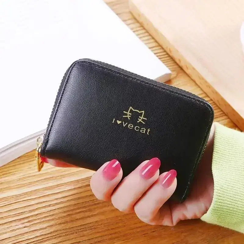 Pu Leather Short Wallet Women Card Holder Bag Portable Cute Small Zipper Money Coin Purse Men Wallet Women Clutch Pouch