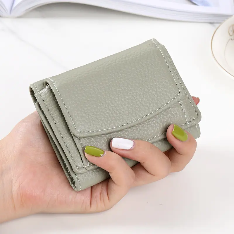 New Women Wallets Short Simple Tri-fold Purses Ladies Multi-card Bags Large-capacity Anti-theft Brush Purse Famale Mini Coin Bag