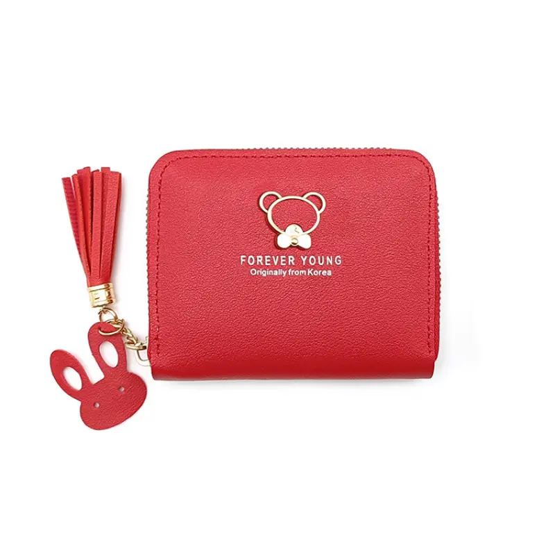 Little Bear Decoration Women's Wallet New Fashion Short Coin Purse Card Holder Small Ladies Wallet Female Hasp Mini Clutch