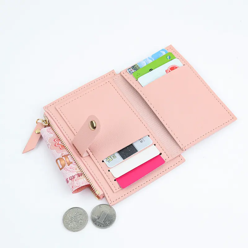 Women Short Wallet Fashion Simple PU Leather Small Purse Ladies Card Bag Women Clutch Bag Female Purse Money Clip Wallet