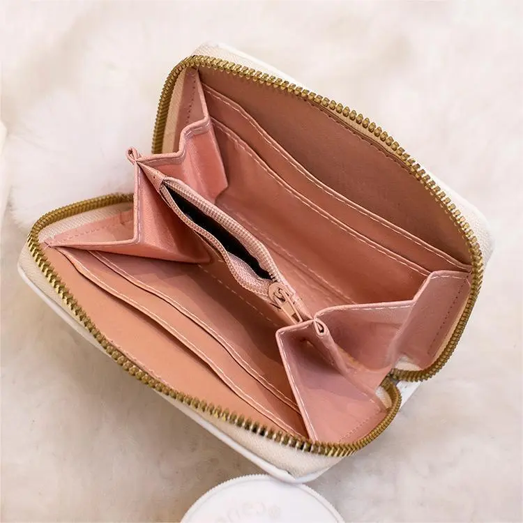 flower Embroidered Women Short Wallet Zipper Chinese Style  Purse Ladies Small Clutch Card Holder Pu Leather Female Coin Purse