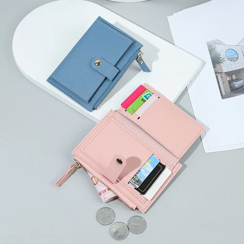 Women Short Wallet Fashion Simple PU Leather Small Purse Ladies Card Bag Women Clutch Bag Female Purse Money Clip Wallet