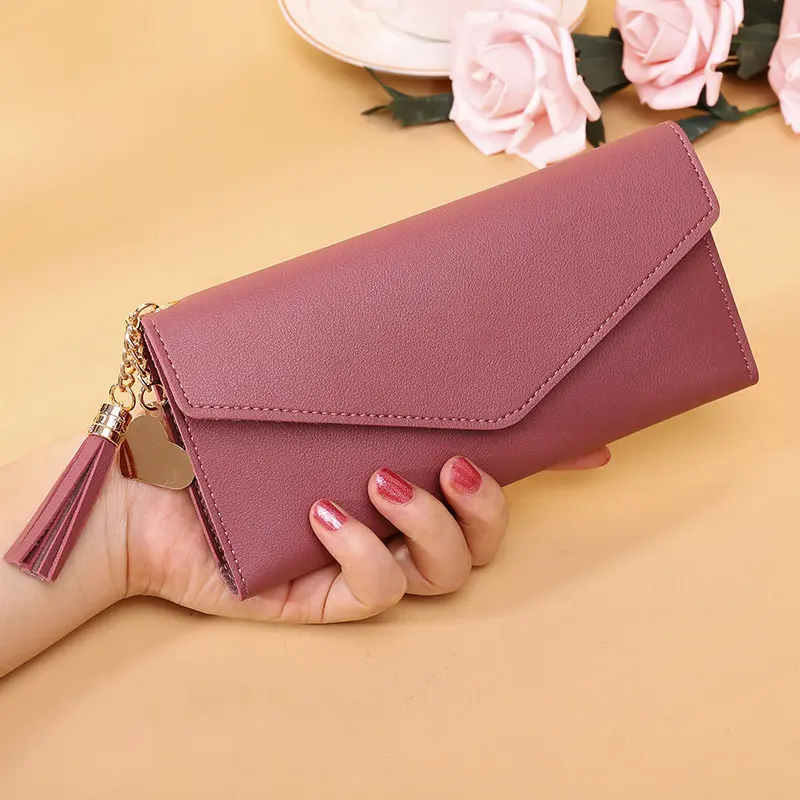 2024 Fashion Women Wallets Simple Zipper Purses Black White Gray Red Long Section Clutch Wallet Soft PU Leather Money Bag