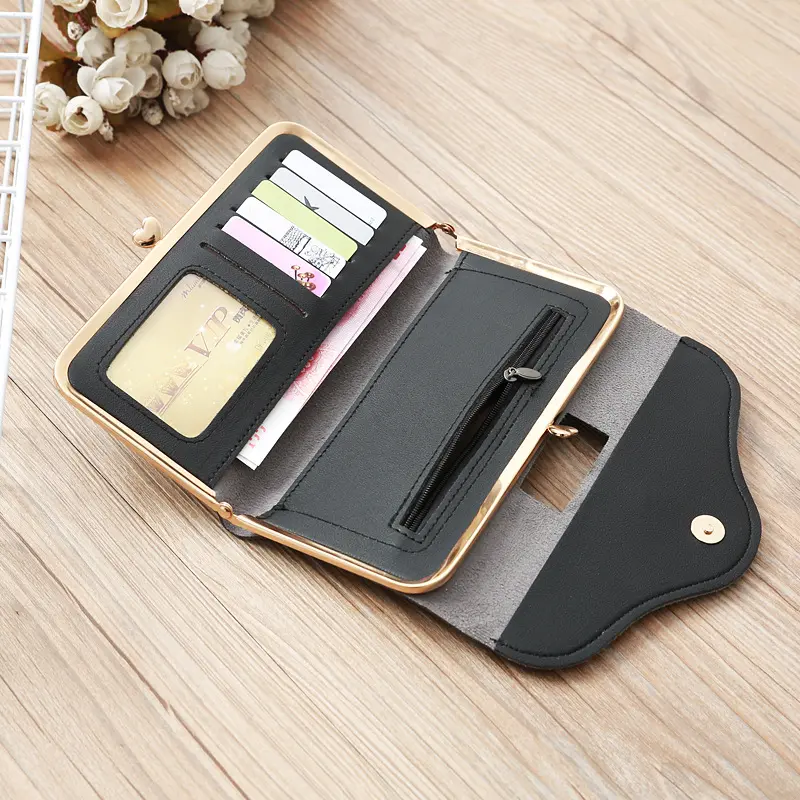 Women's Crown Style Long Wallet Hasp Zipper Money Pouch Female Envelope Coin Purse Cards ID Holder for Girls Portable Clutch Bag