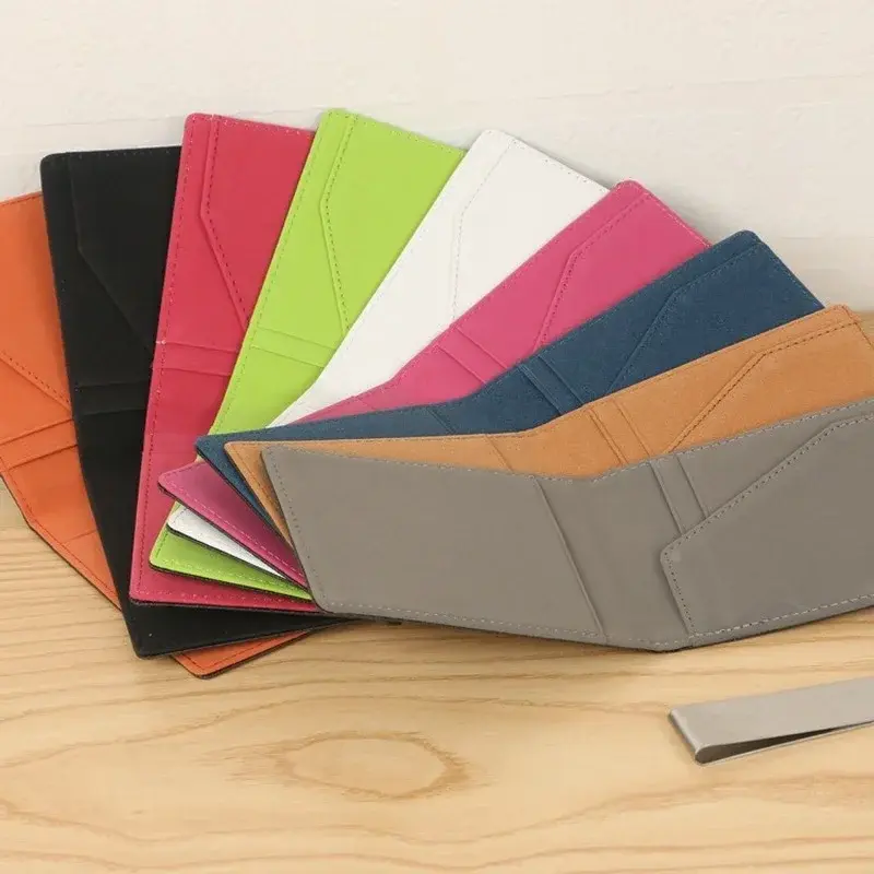 New Fashion Men's Leather Money Clips Wallet Multifunctional Thin Man Card Purses Women Metal Clamp for Money Cash Holder