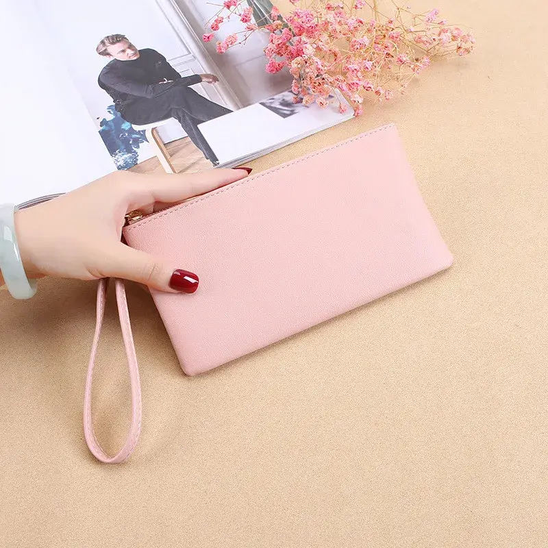 Women Wallet Female Purse Soft Leather Long Coin Purse Card Holder Money Clutch Large Capacity Vintage Zipper Slim Wallet