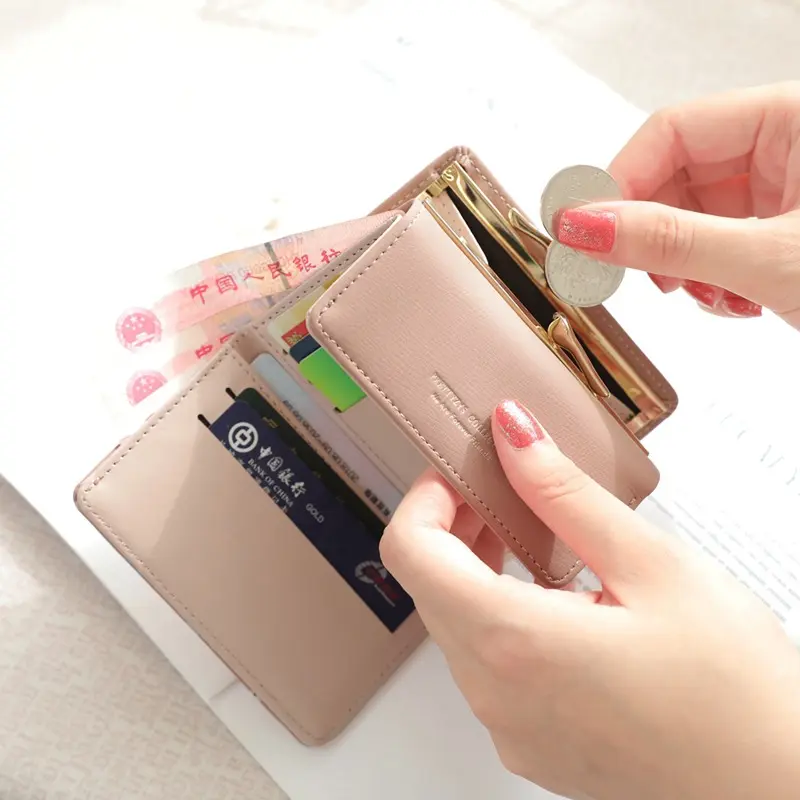 Flower Women Purse Leather Pocket Ladies Clutch Wallet Women Short Card Holder Cute Girls Wallet Cartera Mujer Coin Bag
