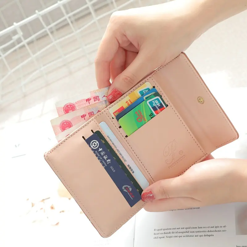 Flower Women Purse Leather Pocket Ladies Clutch Wallet Women Short Card Holder Cute Girls Wallet Cartera Mujer Coin Bag