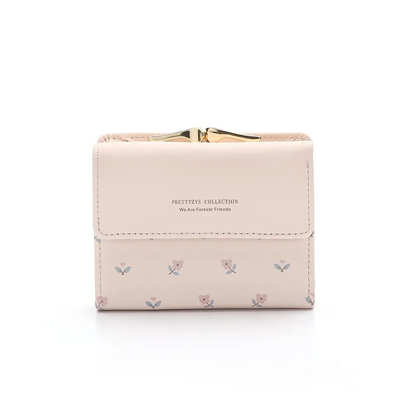 Flower Women Purse Leather Pocket Ladies Clutch Wallet Women Short Card Holder Cute Girls Wallet Cartera Mujer Coin Bag