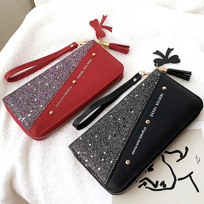 New Women Wallets Lady Purses Wristlet Handbags Coin Purse Zipper Long Clutch Wallet Card Holder Burse Bags Billfold Dropshiping