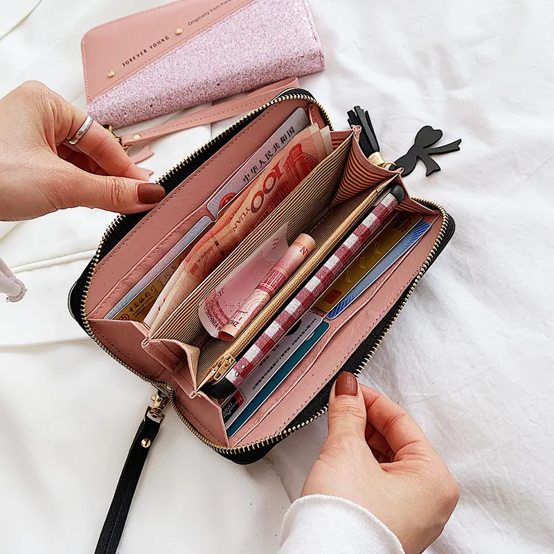 New Women Wallets Lady Purses Wristlet Handbags Coin Purse Zipper Long Clutch Wallet Card Holder Burse Bags Billfold Dropshiping