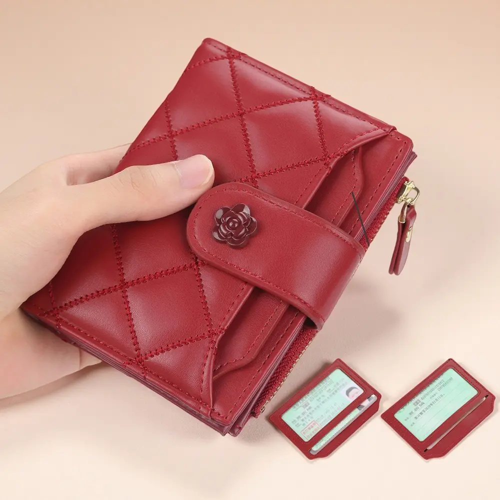 Baellerry PU Leather Mini Wallet for Women - RFID Protection, Multi Card Holder, Zip Around Pocket (Teen Girls Gift)