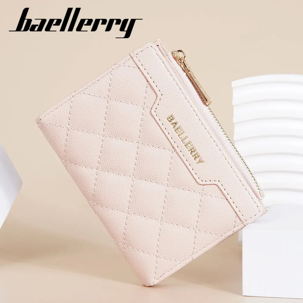 Baellerry Cute Small Purse for Women 2025 - PU Zipper Coin Pouch with Wristlet, Travel Mini Card Holder