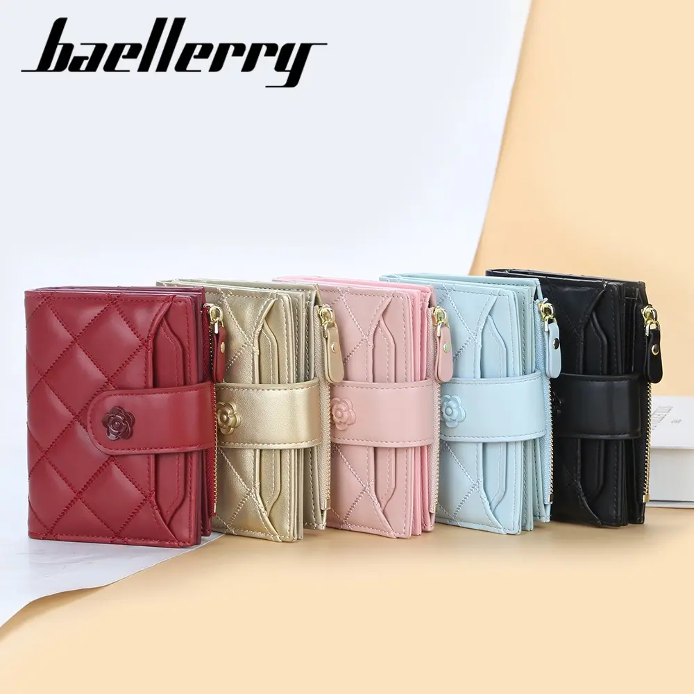 Baellerry PU Leather Mini Wallet for Women - RFID Protection, Multi Card Holder, Zip Around Pocket (Teen Girls Gift)