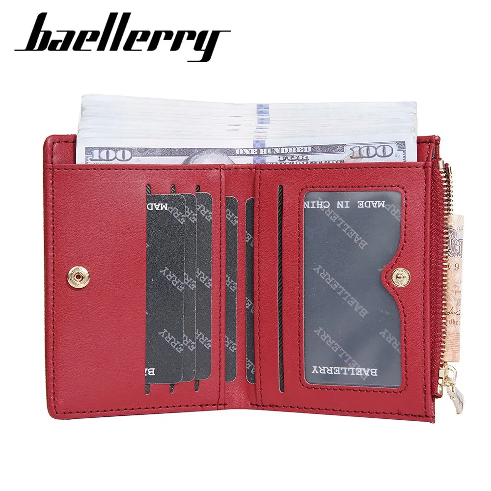 Baellerry Cute Small Purse for Women 2025 - PU Zipper Coin Pouch with Wristlet, Travel Mini Card Holder