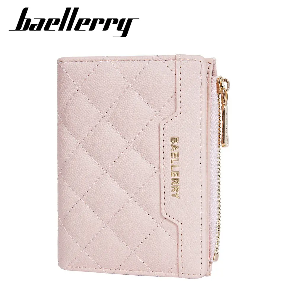 Baellerry Cute Small Purse for Women 2025 - PU Zipper Coin Pouch with Wristlet, Travel Mini Card Holder