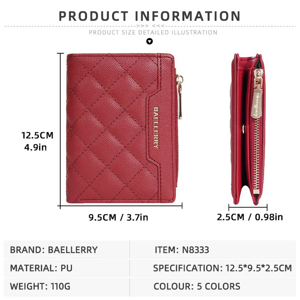 Baellerry Cute Small Purse for Women 2025 - PU Zipper Coin Pouch with Wristlet, Travel Mini Card Holder