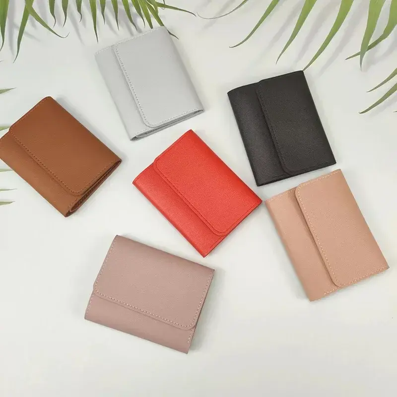 2025 Women Short Wallet Multi-card Bag Mini Pouch Fashion Simple Three Fold Short Clip Female Wallet Portable Lady Coin Purses