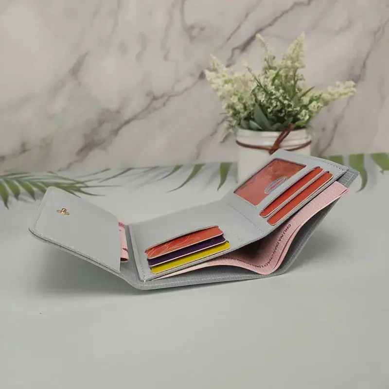 2025 Women Short Wallet Multi-card Bag Mini Pouch Fashion Simple Three Fold Short Clip Female Wallet Portable Lady Coin Purses
