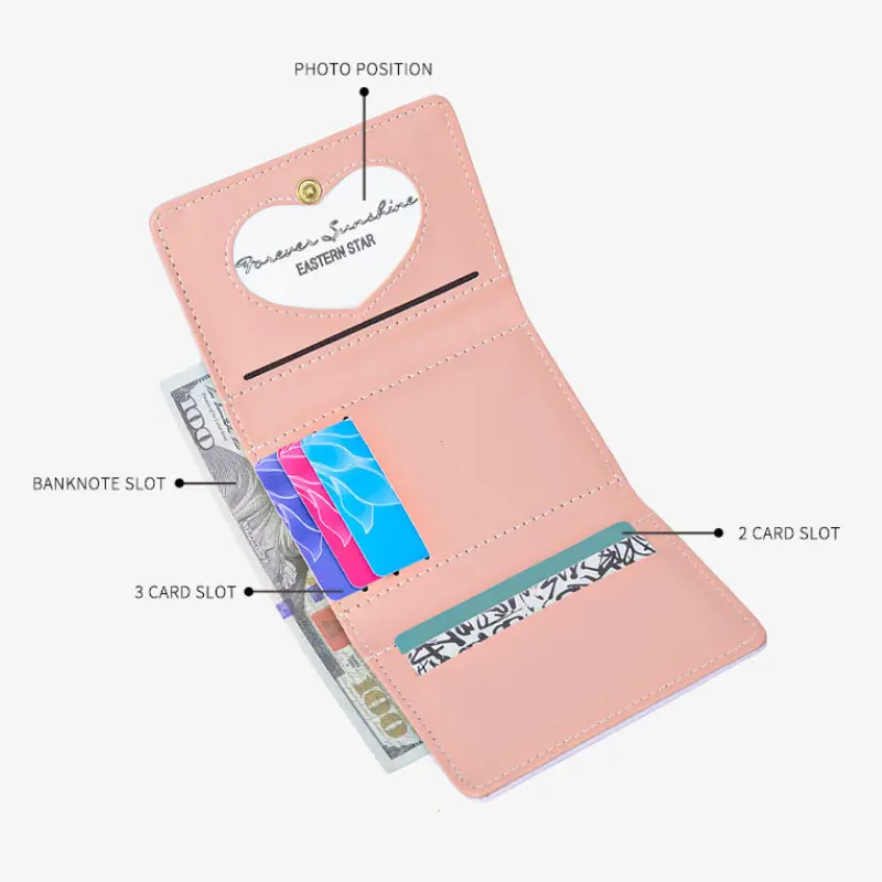 1 Pcs Cute PU Leather Coin Purse Cartoon Waterproof Card Wallets Credit Card Holoder Students Change Money Organizers Gift Bag