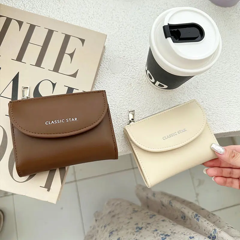 Wallets For Women Fashion Short Zipper & Hasp Pu Leather Purses Large Capacity Money Bag Small Coin Card Holders Clutch Carteras