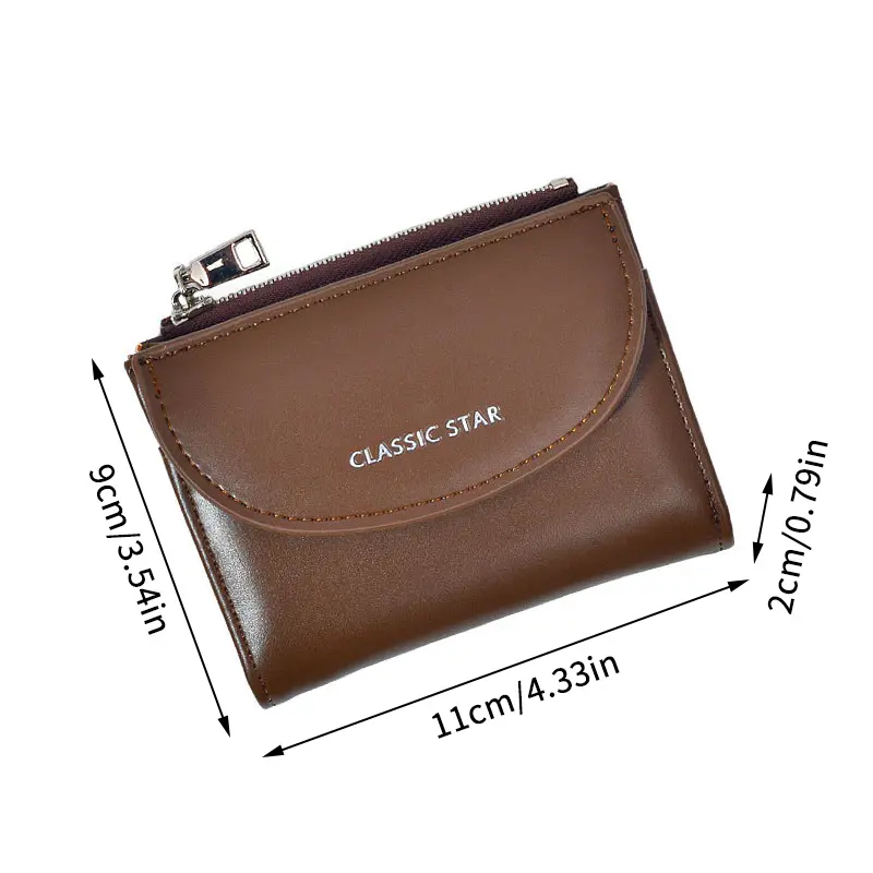 Wallets For Women Fashion Short Zipper & Hasp Pu Leather Purses Large Capacity Money Bag Small Coin Card Holders Clutch Carteras