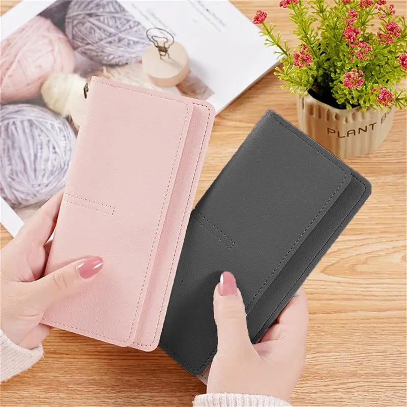 ID Credit Multi-Card Holder Money Bag Clip PU Leather Long Women Thin Wallets Large Capacity Female Coin Purses Hasp Clutch