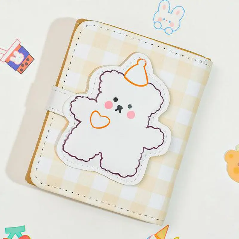 Versatile Little Bear Wallet Cartoon Women's Short Coin Wallet Snap On Card Bag