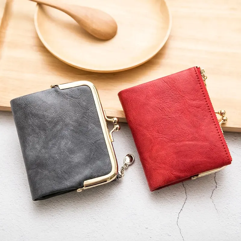 New Women Pu Leather Wallets Female Short Hasp Purses Ladies Portable Money bag Large Capacity Card Holders Clutch Dropshipping