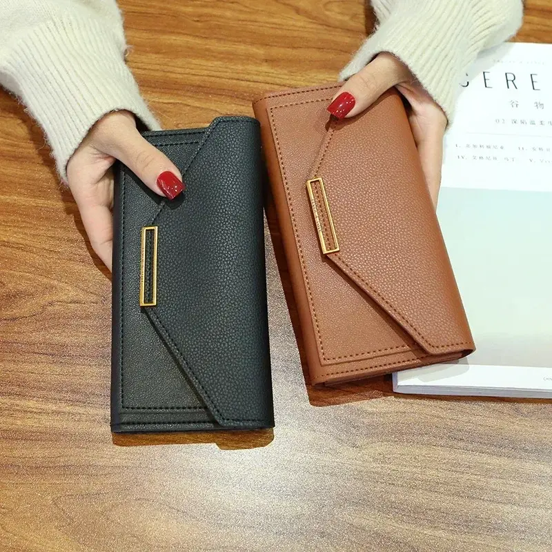 Leather Women Wallets Fashion Hasp Wallet Women's Long Design Purse Clutch Women Lady Wallet Phone Pocket Cartera Mujeres New