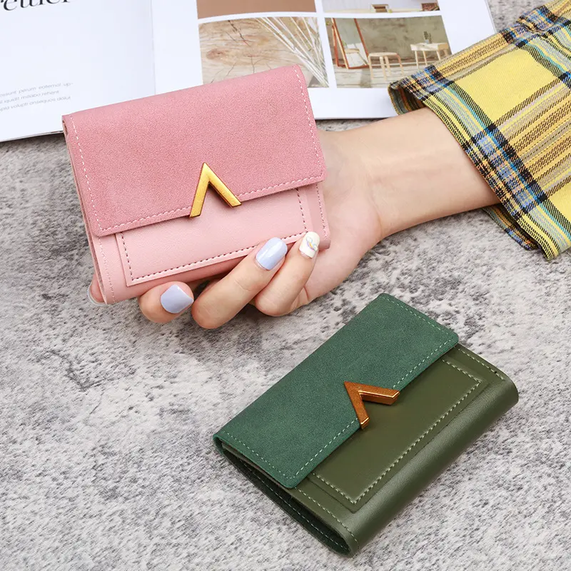 Women's Leather Wallet with Zipper - Hasp Envelope Design Coin Purse, Multi Card & ID Holder, Lady Moneybag Clutch Pocket