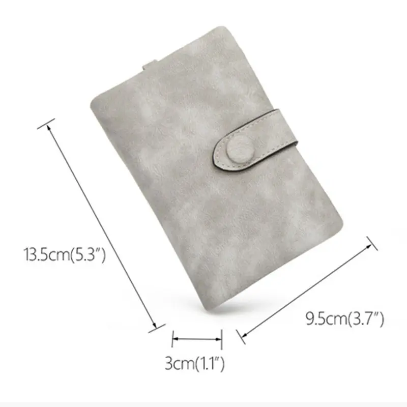 2022 Women Fashion Matte Short Wallet PU Leather Zipper Hasp Frosted Ladies Purses Money Coin ID Card Holder Girls Cute Clutch