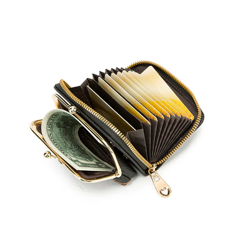 New Women Floral Wallets Short Hasp Purses Portable Detachable Money Bag Large Capacity Pu Leather Business Card Holder