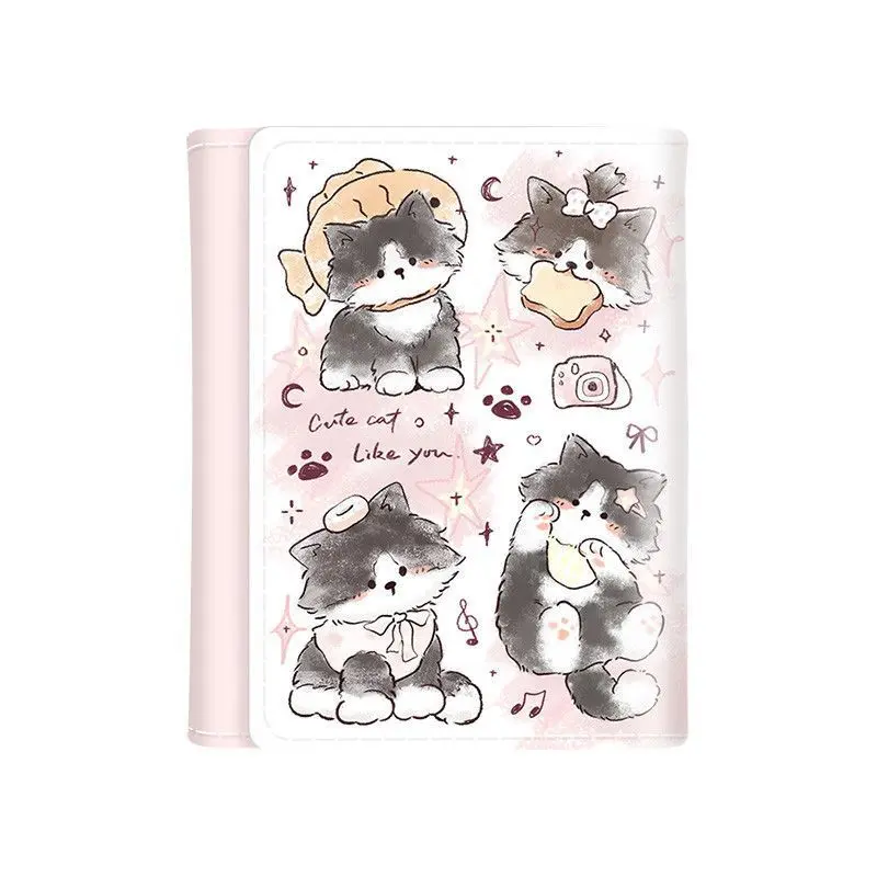 PU Leather Cute Women Wallet Coin Purse Simple 3 Folds Multi-card Slots Card Holder Cute Cat Dog Short Wallets for Girls