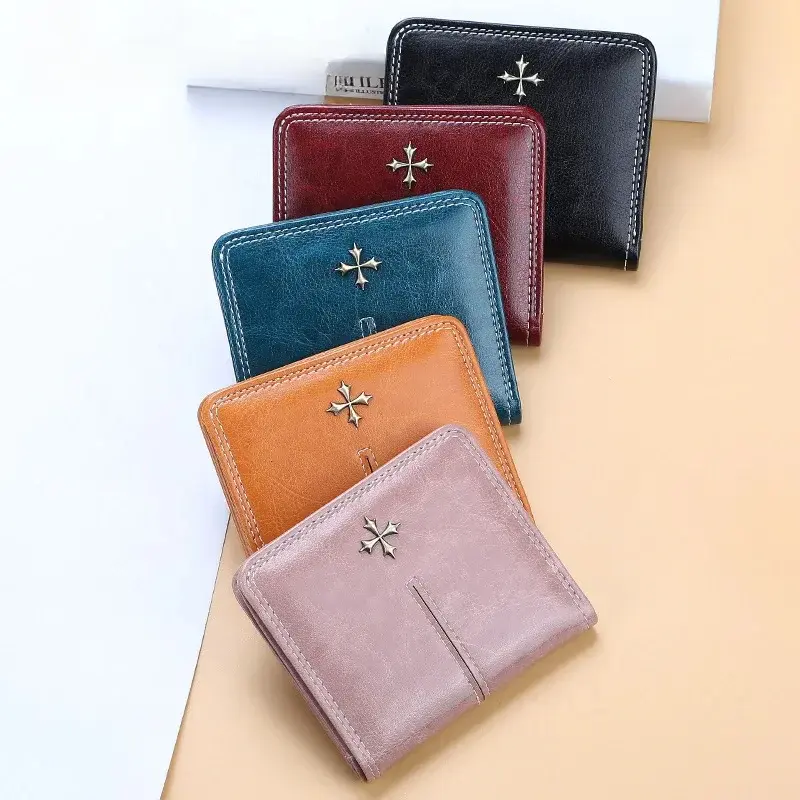 2024 Fashion Slim Women Wallets Mini Card Holder PU Leather Short Desigh High Quality Female Purse Coin Holder Women Wallets
