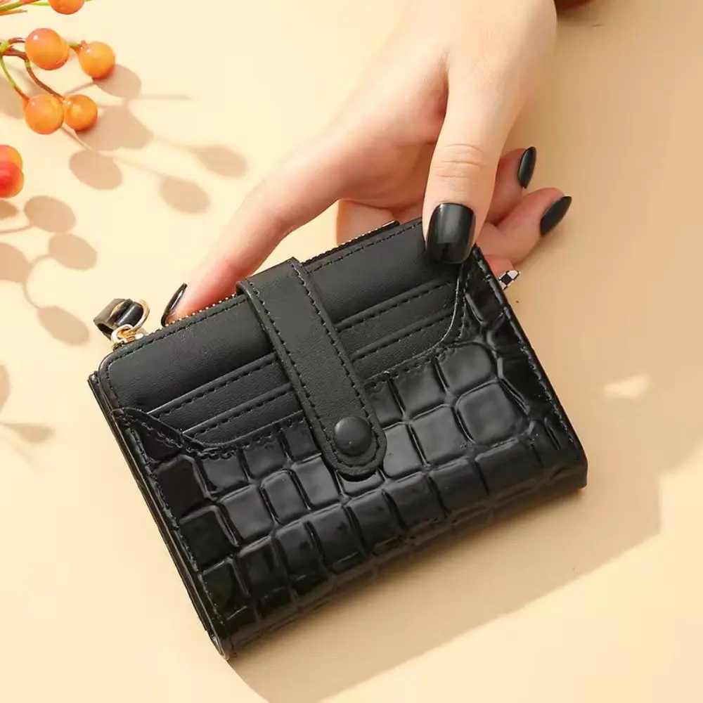 Elegant Women's Multi Card Wallet - Secure Double Zip Clutch | Casual PU Leather Purse with Style Storage Crocodile Card Bag
