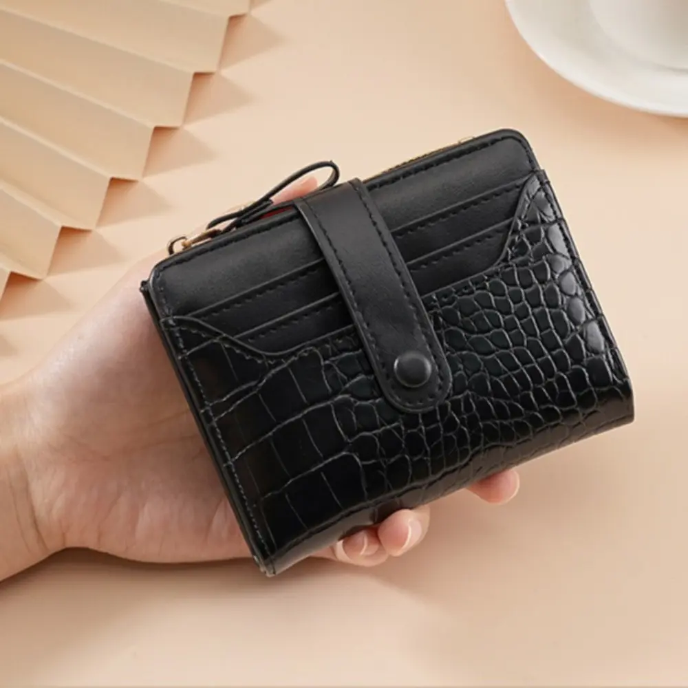 Elegant Women's Multi Card Wallet - Secure Double Zip Clutch | Casual PU Leather Purse with Style Storage Crocodile Card Bag