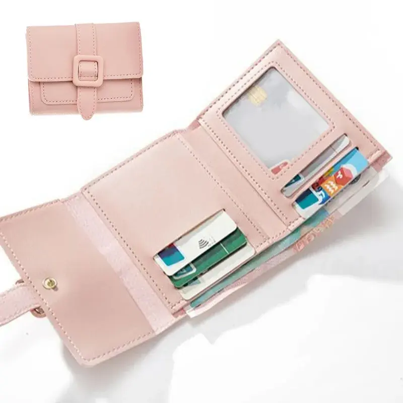 Candy Color Small Wallets PU Leather Coin Pures Ladies Card Holder Mini Purse Coin Bag Multi Functional Wallet Women Purses