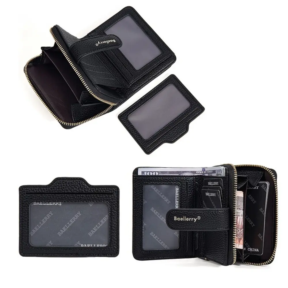 New Short Women Zipper Wallets Large Capacity Card Holder Female Purses Quality Coin Pocket Photo Holder Wallet for Girls