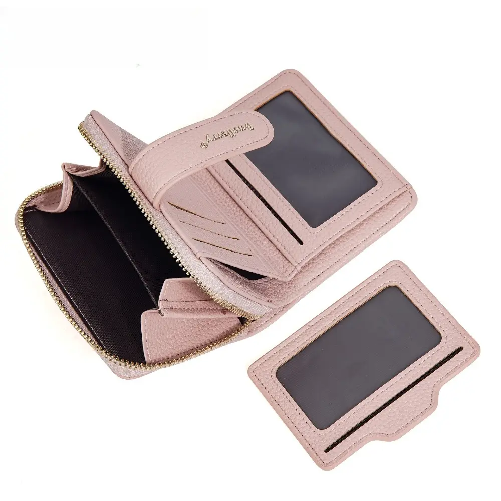 New Short Women Zipper Wallets Large Capacity Card Holder Brand Female Purses Quality Coin Pocket Photo Holder Wallet For Girls