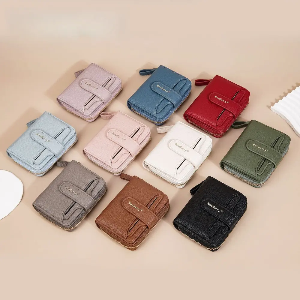 New Short Women Zipper Wallets Large Capacity Card Holder Brand Female Purses Quality Coin Pocket Photo Holder Wallet For Girls