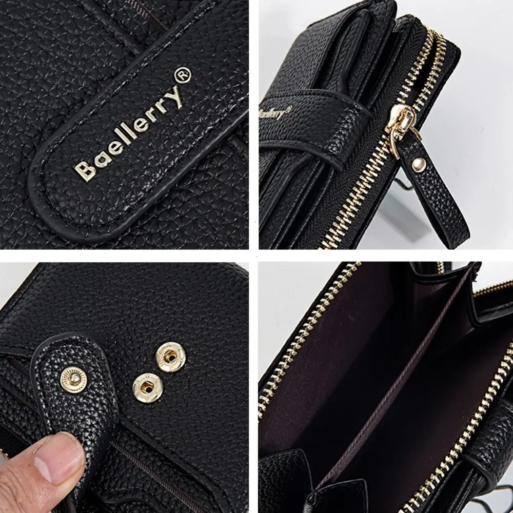 New Short Women Zipper Wallets Large Capacity Card Holder Brand Female Purses Quality Coin Pocket Photo Holder Wallet For Girls